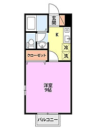 ヴィラすみれ野 1Kの間取図画像