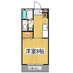 京王線 桜上水駅 徒歩9分の賃貸アパート 1階1Kの間取り