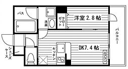ミルディエス向山 4階1DKの間取り