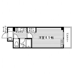 アネーロ北山 6階1Kの間取り