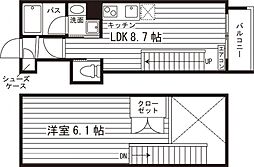 Grand E’terna 仙台五橋 5階1LDKの間取り