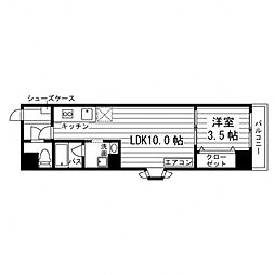 エクセラン仙台 4階1LDKの間取り