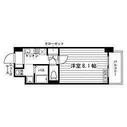 K.E.Y STUDIO 1階1Kの間取り