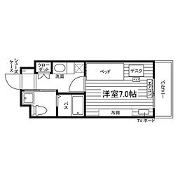 学生会館 リバーテラス仙台支倉[食事付き] 10階1Kの間取り