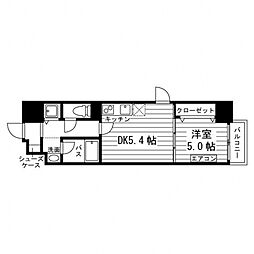 メルベーユ二日町 1DKの間取図画像