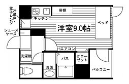 J-012 ワンルームの間取図画像