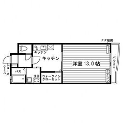 アルソ矢幅 5階1Kの間取り