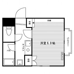 サクシーズ天昌寺 1Kの間取図画像