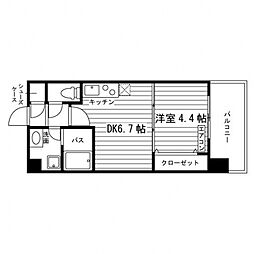 ユニエターナ盛岡中央通 1DKの間取図画像