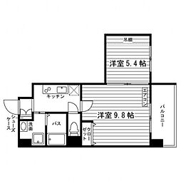 GloryCourt盛岡駅前 2Kの間取図画像