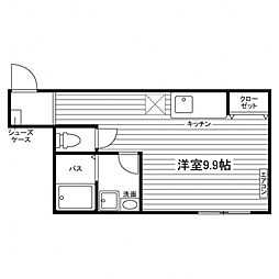 コートKST上田 ワンルームの間取図画像