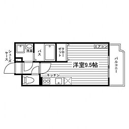 ソレイユ矢幅 ワンルームの間取図画像