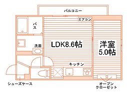 JR奥羽本線 秋田駅 徒歩9分の賃貸マンション 1階1LDKの間取り