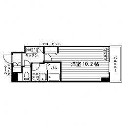 ジェミニ 1Kの間取図画像