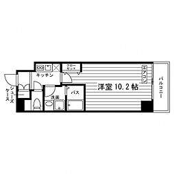 ジェミニ 1Kの間取図画像