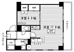 フーブル 1LDKの間取図画像
