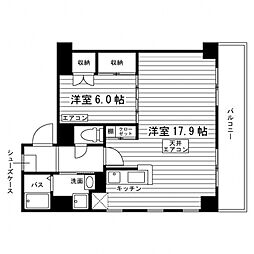 フーブル 1LDKの間取図画像