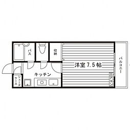 ハイバレー7 1Kの間取図画像