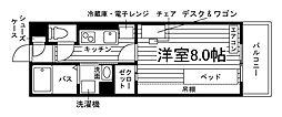 エレガンス大川 1Kの間取図画像
