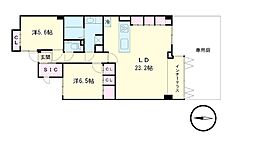 サンクタス目黒大塚山 2LDKの間取図画像