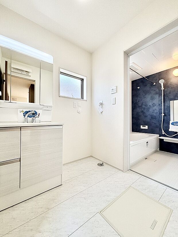 身支度もスムーズにおこなえる脱衣場