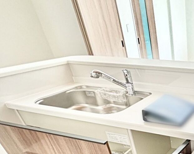 浄水器一体型のキッチンで洗い物用・料理用と切り替え簡単!