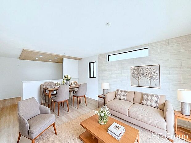 落ち着いた雰囲気のＬＤＫは家族みんなの快適空間　※家具はCGです