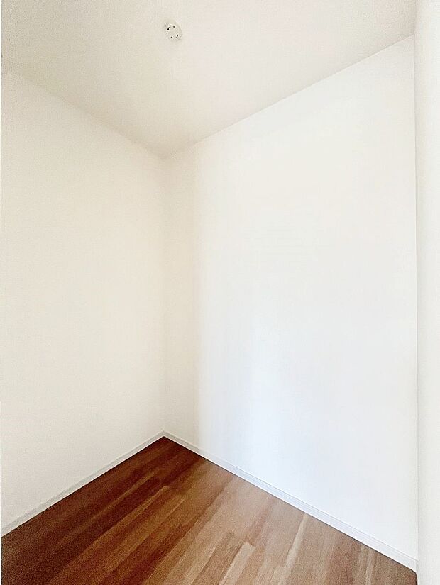 洋室のWIC。スーツケースや季節小物などをまとめて1か所に収納できます。