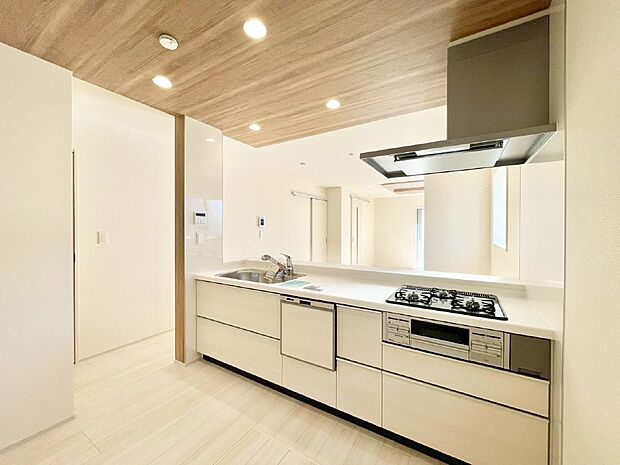食洗機・浄水器・3ツ口コンロなどデザイン性も機能性も兼ね備えたシステムキッチン!