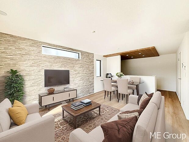 ご家族の賑やかな話し声で包まれる明るいリビング  ※家具はCGです