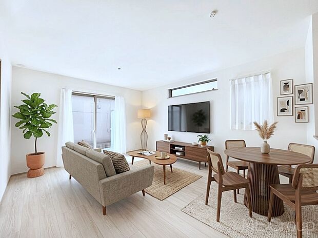 ご家族の賑やかな話し声で包まれる明るいリビング ※家具はCGです