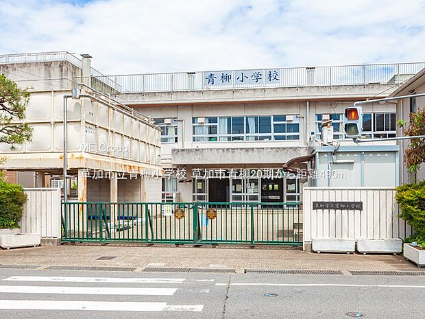 小学校 490m 草加市立青柳小学校