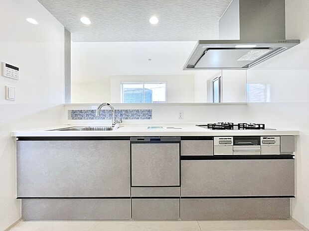 食洗機・浄水器・3ツ口コンロなどデザイン性も機能性も兼ね備えたシステムキッチン！