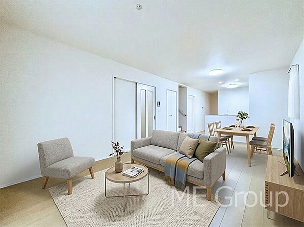 ご家族の賑やかな話し声で包まれる明るいリビング  ※家具はCGです