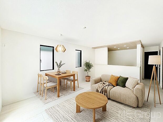 落ち着いた雰囲気のＬＤＫは家族みんなの快適空間　※家具はCGです