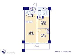 パレステージ町屋参番館 2LDKの間取図画像