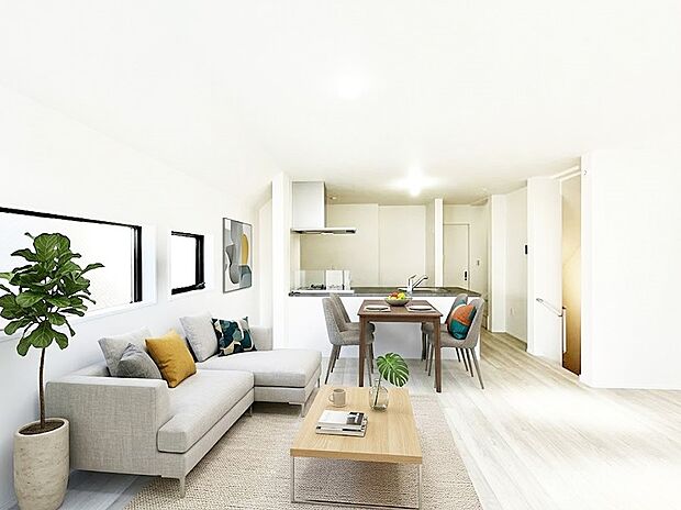 落ち着いた雰囲気のLDKは家族みんなの快適空間※家具はCGです