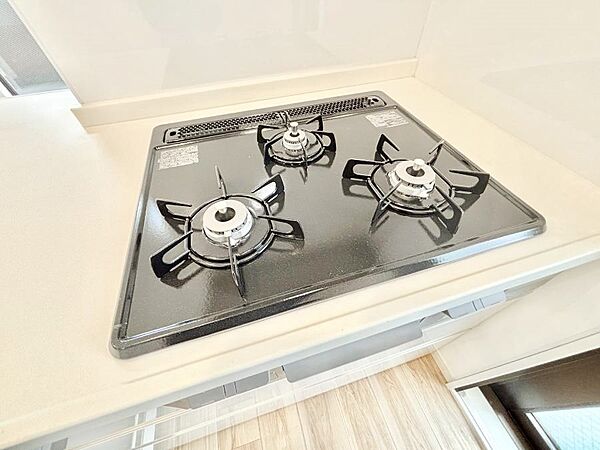 三口ガスコンロでお料理が一気にはかどりそう  　