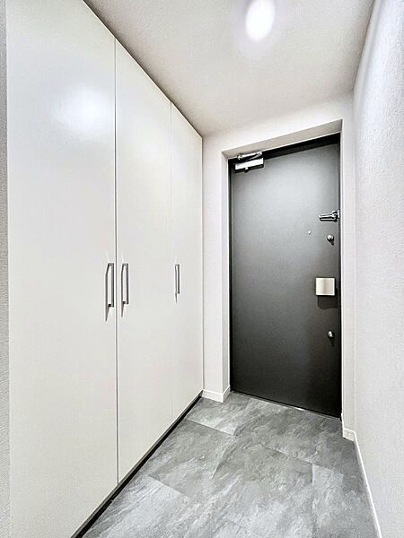 玄関には収納もたっぷりあるのでスッキリした衛生的な空間を保てそう
