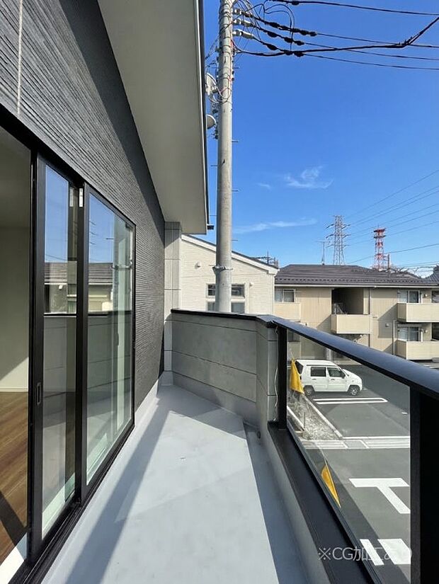暖かな陽光が降り注ぐバルコニーはお洗濯におすすめ。爽やかな風も心地よいです。
