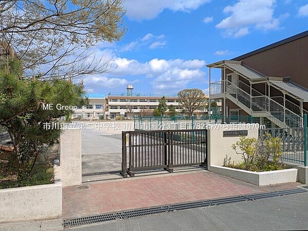 中学校 870m 市川市立第二中学校