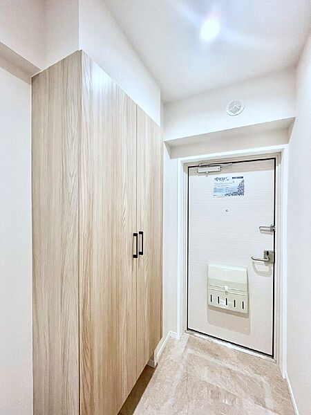 玄関には収納もたっぷりあるのでスッキリした衛生的な空間を保てそう