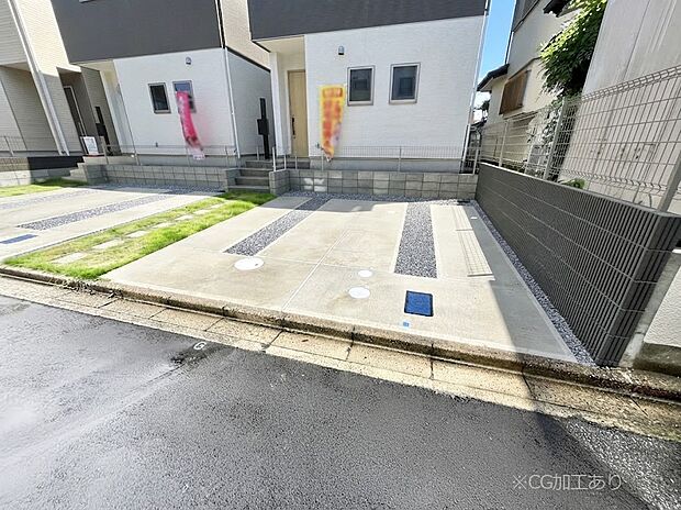 駐車2台可能!急なお客様の駐車に。また、ご家族の自転車スペースとしても大活躍。