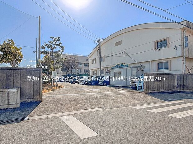 小学校 210m 草加市立八幡北小学校
