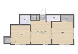 コスモマンション西武遊園地 1階2DKの間取り
