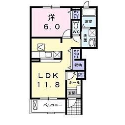 清新　Ｋ2 1階1LDKの間取り