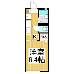 フォーレスＫ2 1階1Kの間取り