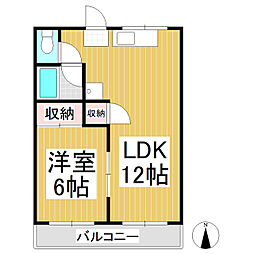 メゾン・ド・ショコラ 2階1LDKの間取り