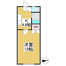 La tour net.un 2階1Kの間取り