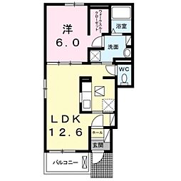 エスクオーレ2 1LDKの間取図画像